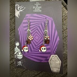 Nightmare Before Christmas Skull Earrings